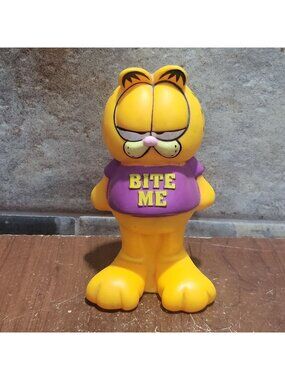 Vintage Paws Garfield Bite Me Vinyl Dog Squeaky Toy